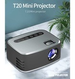 Stuff Certified® Proiettore LED T20 - Mini Beamer Home Media Player Nero