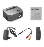 Stuff Certified® Projecteur LED T20 - Mini Beamer Home Media Player Noir