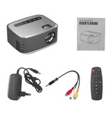 Stuff Certified® Proyector LED T20 - Mini Beamer Home Media Player Negro