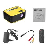 Stuff Certified® Projektor LED T20 - Domowy odtwarzacz multimedialny Mini Beamer, czarny - Copy