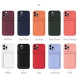 XDAG Custodia per porta carte di credito per iPhone XS Max - Cover per slot per carte a portafoglio rosa scuro