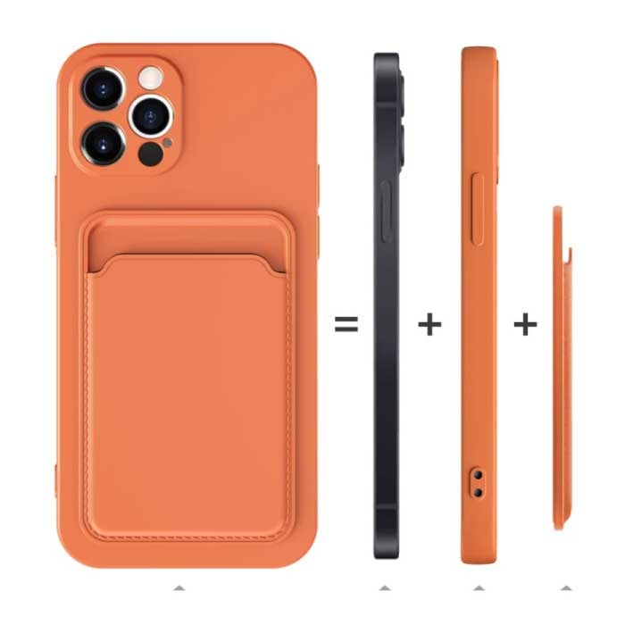 XDAG Funda con tarjetero para iPhone XS Max - Funda tipo cartera con ranura para tarjetas Naranja