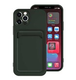 XDAG iPhone 12 Pro Max Card Holder Case - Wallet Card Slot Cover Green