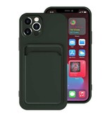 XDAG iPhone 12 Pro Max Kaarthouder Hoesje - Wallet Card Slot Cover Groen