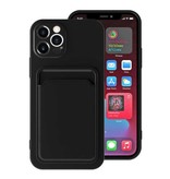 XDAG iPhone 13 Pro Max Card Holder Case - Wallet Card Slot Cover Noir