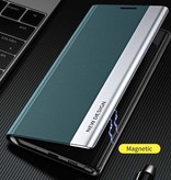 NEW DESIGN Etui à Rabat Magnétique pour Samsung S8 - Etui de Luxe Blanc