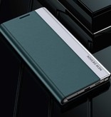 NEW DESIGN Samsung S22 Ultra Magnetische Flip Case - Luxe Hoesje Cover Rood