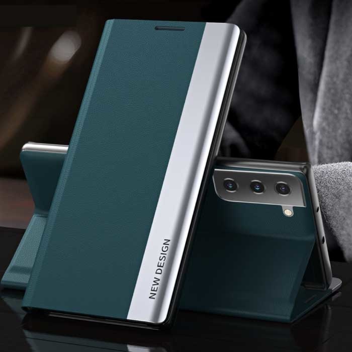 Samsung S10 Magnetyczne Etui Z Klapką - Luksusowe Etui Zielone