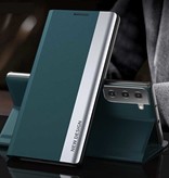 NEW DESIGN Samsung S10 Plus Magnetische Flip Case - Luxe Hoesje Cover Groen