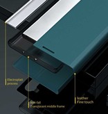 NEW DESIGN Samsung S7 Edge Magnetische Flip Case - Luxe Hoesje Cover Groen