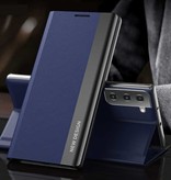 NEW DESIGN Funda con tapa magnética para Samsung S10 Plus - Funda de lujo azul