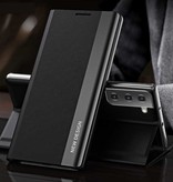 NEW DESIGN Samsung S10 Magnetic Flip Case - Luxury Case Cover Schwarz