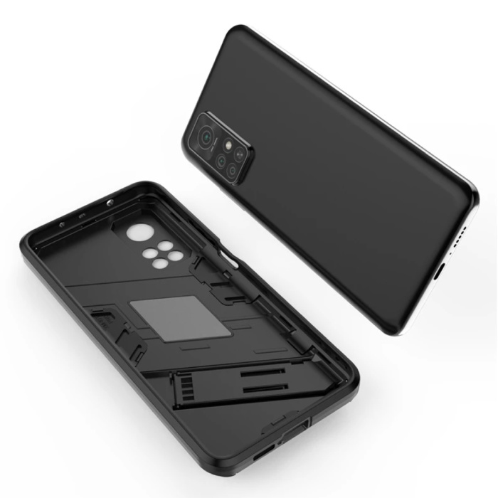 BIBERCAS Xiaomi Redmi Note 11 Hülle mit Kickstand - Stoßfester Armor Case Cover Orange