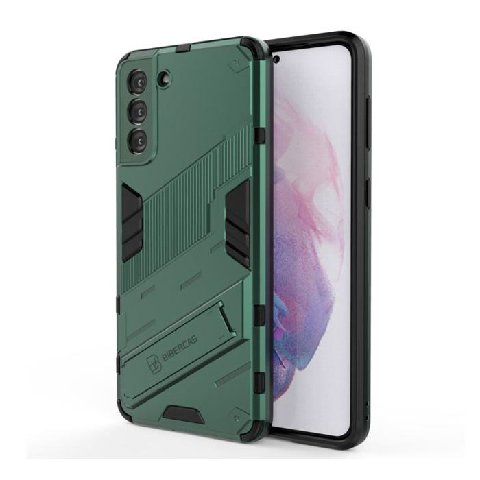 Xiaomi Redmi Note 9S Case with Kickstand - Shockproof Armor Case Cover Green