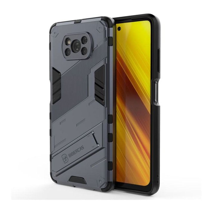 Xiaomi 12X Case with Kickstand - Shockproof Armor Case Cover Gray