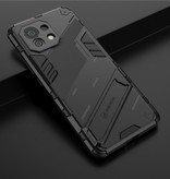BIBERCAS Xiaomi Redmi Note 10 (4G) Hülle mit Kickstand – Stoßfester Armor Case Cover Schwarz