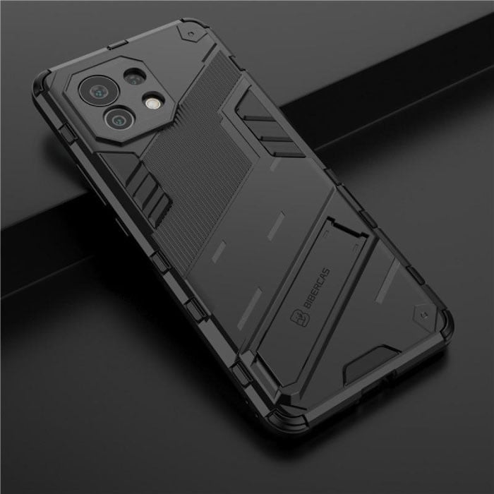 Xiaomi Redmi 10 Hülle mit Kickstand – Stoßfester Armor Case Cover Schwarz