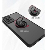 Stuff Certified® Funda para Samsung Galaxy S9 con soporte de anillo e imán - Funda a prueba de golpes Negro-Rojo