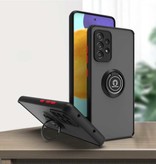 Stuff Certified® Etui Samsung Galaxy S9 Plus z podpórką z pierścieniem i magnesem - Pokrowiec odporny na wstrząsy Czarno-Czerwony