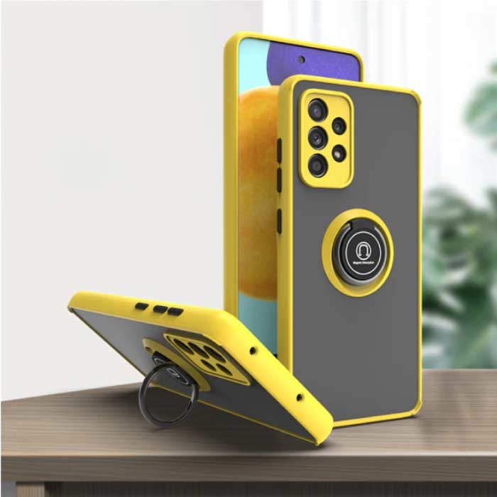 Samsung Galaxy S10 Plus Case with Ring Kickstand and Magnet - Shockproof Cover Case Yellow