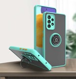 Stuff Certified® Funda para Samsung Galaxy A52 con soporte de anillo e imán - Funda a prueba de golpes Azul claro