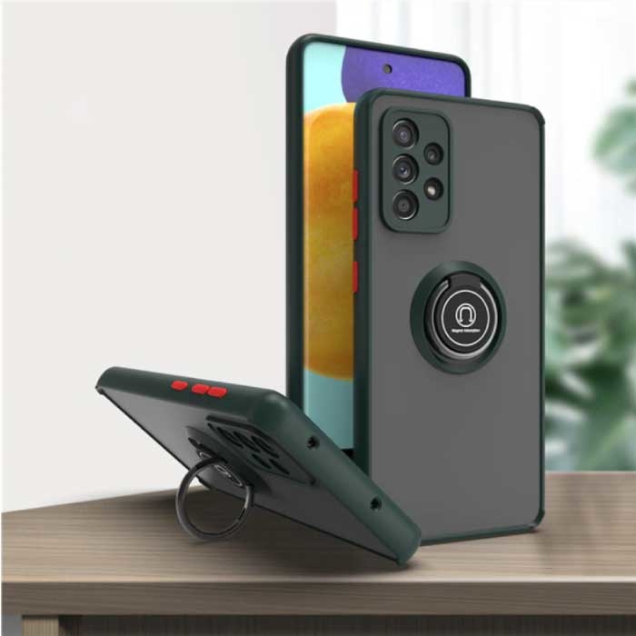 Samsung Galaxy S9 Plus Hülle mit Ring Kickstand und Magnet - Stoßfest Cover Case Dunkelgrün