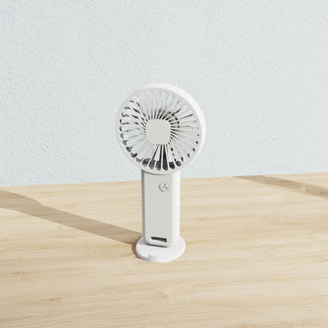 Rechargeable Portable Fan - Battery Handheld Fan with Phone Holder White
