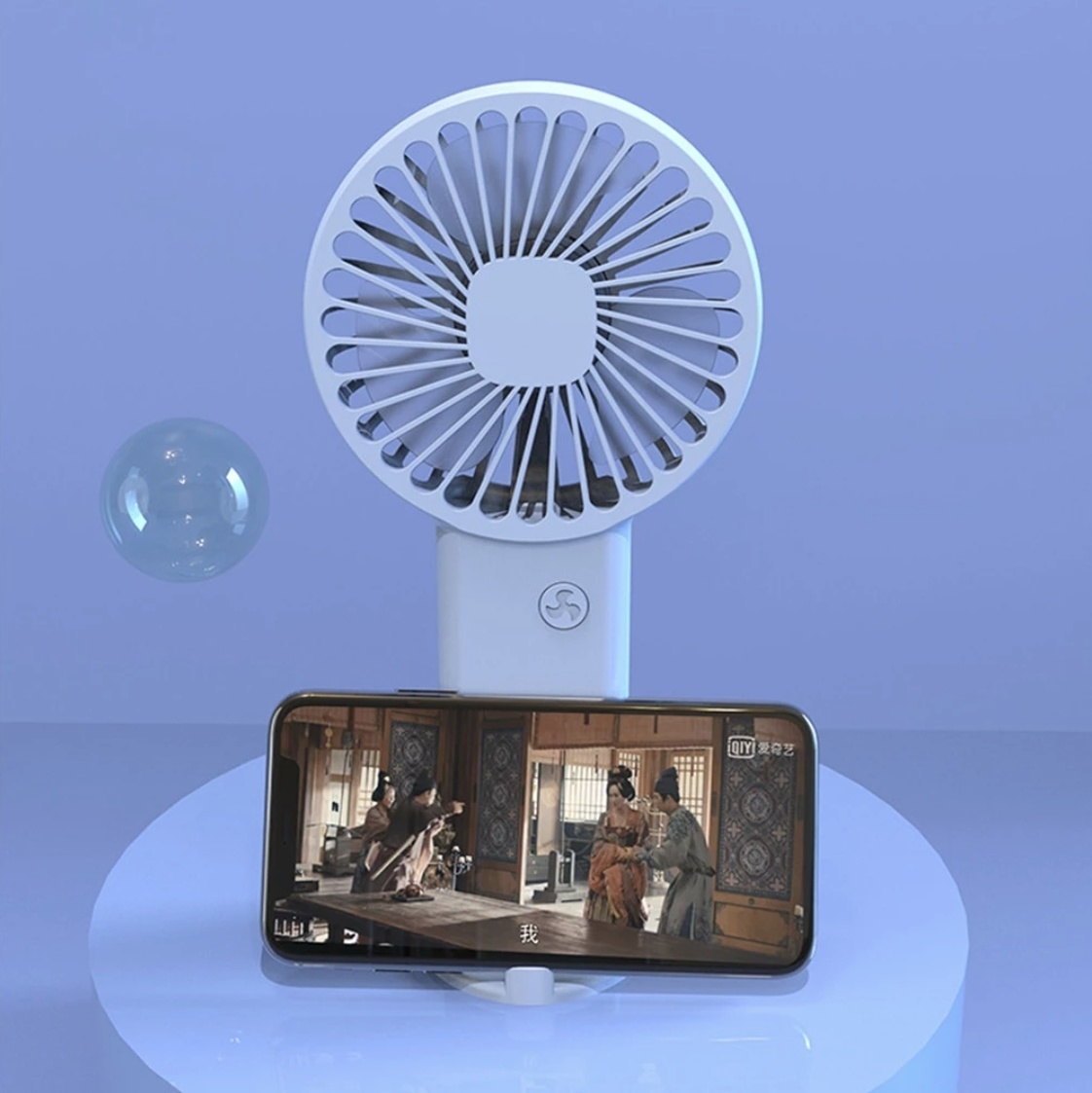 Xiaomi Rechargeable Portable Fan - Battery Handheld Fan with Phone Holder Pink