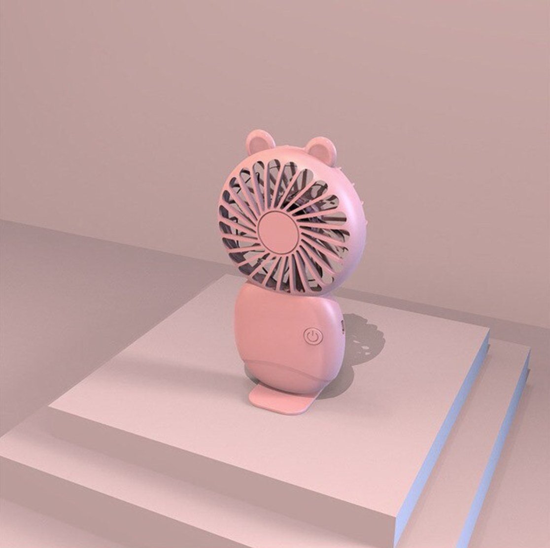 Xiaomi Rechargeable Portable Fan - Battery Handheld Fan with Phone Holder Pink