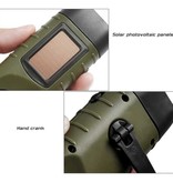 FangNymph Solar Powered Flashlight with Dynamo - 3 LED / 40mAh Battery Green