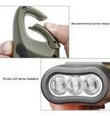 FangNymph Solar Powered Flashlight with Dynamo - 3 LED / 40mAh Battery Green