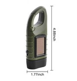 FangNymph Solar Powered Flashlight with Dynamo - 3 LED / 40mAh Battery Green