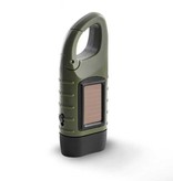 FangNymph Solar Powered Flashlight with Dynamo - 3 LED / 40mAh Battery Green