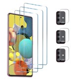 Arvin Samsung Galaxy A12 - 6 in 1 Schutz - 3x Displayschutzfolie aus gehärtetem Glas + 3x Kameraschutz