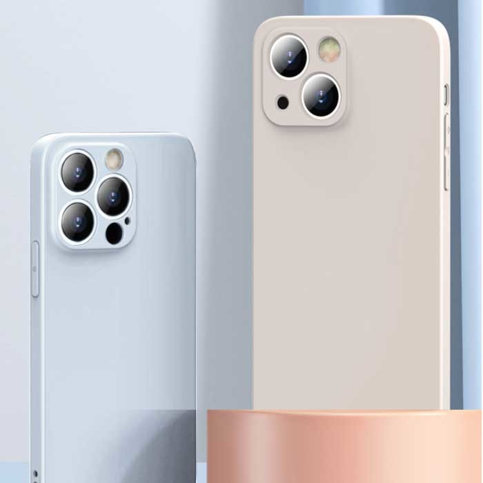 ASTUBIA iPhone 14 Quadratische Silikonhülle - Weiche, matte Hülle, flüssige Abdeckung, weiß