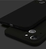 ASTUBIA Coque iPhone 13 Square Silicone - Soft Matte Case Liquid Cover Noir