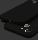 ASTUBIA Funda cuadrada de silicona para iPhone SE (2020) - Funda líquida mate suave negra