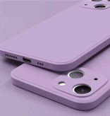 ASTUBIA Coque iPhone SE (2020) Square Silicone - Soft Matte Case Liquid Cover Violet Clair