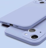 ASTUBIA Custodia in silicone quadrata per iPhone 13 - Custodia morbida opaca Liquid Cover azzurra