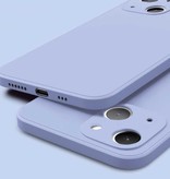 ASTUBIA iPhone 14 Plus Quadratische Silikonhülle - Weiche, matte Hülle, flüssige Hülle, hellblau