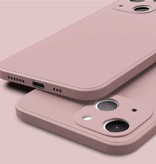 ASTUBIA Custodia in silicone quadrata per iPhone 14 Plus - Custodia morbida opaca Liquid Cover rosa