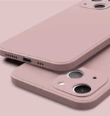 ASTUBIA Kwadratowe silikonowe etui do iPhone’a 13 Pro – miękkie, matowe etui, płynne etui, różowe