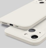 ASTUBIA Funda de silicona cuadrada para iPhone 14 Pro Max - Funda líquida mate suave blanca