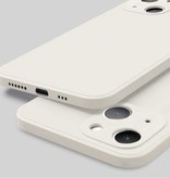 ASTUBIA Custodia in silicone quadrata per iPhone 14 Plus - Custodia morbida opaca Liquid Cover bianca