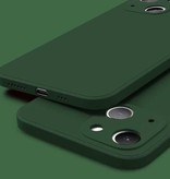 ASTUBIA Coque iPhone 13 Square Silicone - Soft Matte Case Liquid Cover Vert