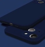 ASTUBIA Kwadratowe silikonowe etui do iPhone’a 14 – miękkie, matowe etui, płynne etui, ciemnoniebieski