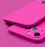 ASTUBIA iPhone 13 Square Silicone Case - Soft Matte Case Liquid Cover Pink