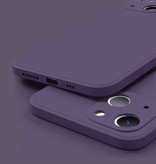 ASTUBIA Custodia in silicone quadrata per iPhone 14 - Custodia morbida opaca Liquid Cover viola