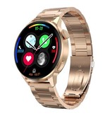 SACOSDING Smartwatch Fitness Sportowy zegarek do śledzenia aktywności — NFC / EKG / GPS / IP68 — metalowy pasek złoty