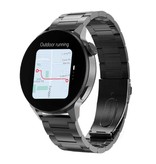 SACOSDING Smartwatch Fitness Sportowy zegarek do śledzenia aktywności – NFC / EKG / GPS / IP68 – metalowy pasek w kolorze czarnym